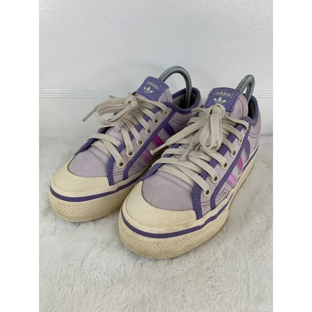 Adidas Nizza Platform Shoes J Almost Pink Pulse Lilac Chunky Sneakers Size 5.5